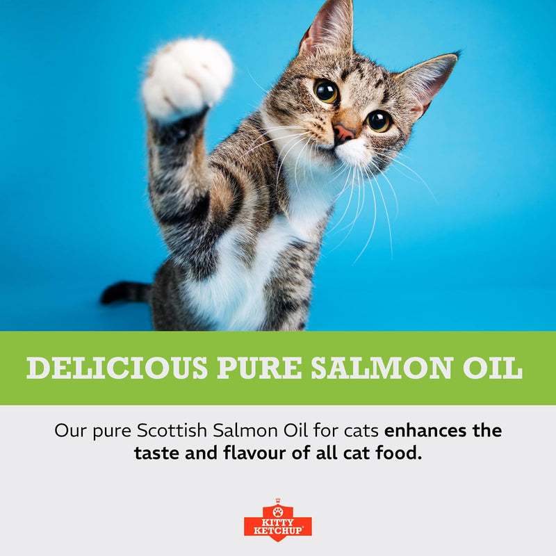 Pure Scottish Salmon Oil for Cats - 500ml | 100% Pure Natural Omega 3, 6 & 9 Fish Oil for Cats | Salmon Oil Cats - Cat Supplement - Omega 3 for Cats - Cat Fish Oil - Cat Salmon Oil | Kitty Ketchup
