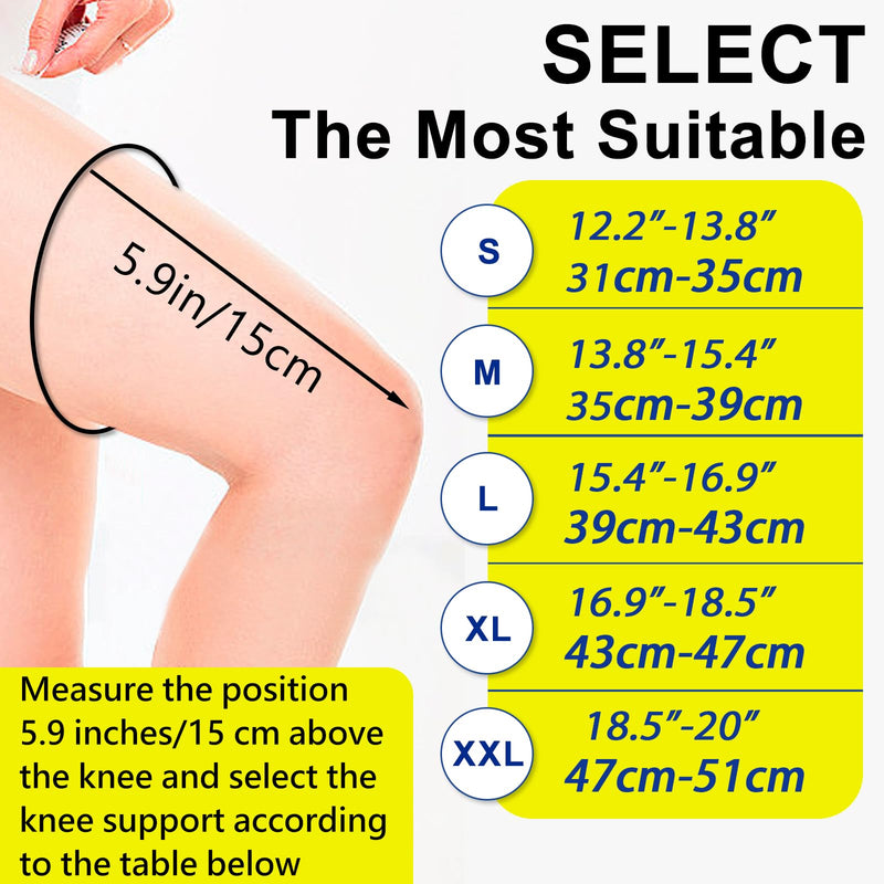 Full Leg Compression Sleeves 2 Pack Long Knee Support for Men and Women for ACJ, Meniscus Tear, Arthritis Black Small - BeesActive Australia