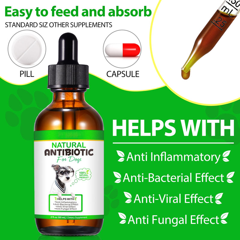 Dog Antibiotics, Antibiotics for Dogs, Natural Dog Antibiotics, Dog Antibiotics Multivitamin, Dog Herbal Supplements 60ml 1PCS - PawsPlanet Australia