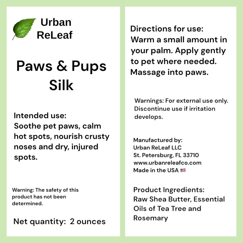 Urban ReLeaf Paws & Pups Silk Dog Salve 2 Ounce (Pack of 1)