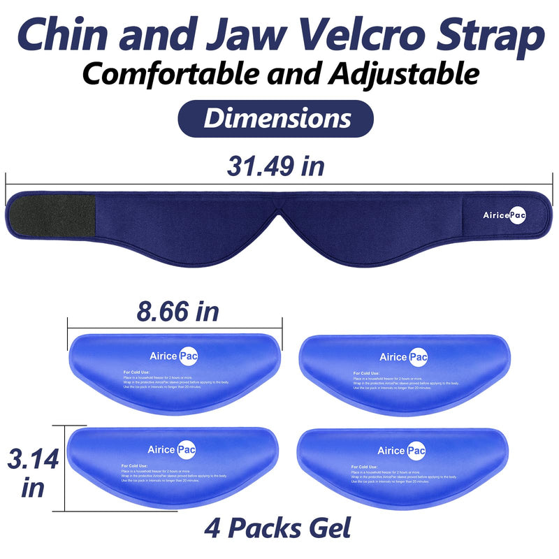 Wisdom Teeth Ice Pack Head Wrap, Face Ice Pack for Jaw Oral Surgery Pain Relief for TMJ, Teeth Removed, 4 Cold Therapy Gel Packs Reusable, Blue 1.0 - BeesActive Australia