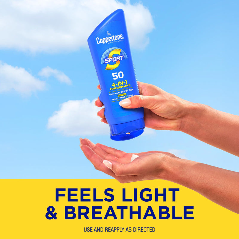Coppertone SPORT Sunscreen Lotion Broad Spectrum SPF 50 (7 Fluid Ounce) (Packaging may vary) 7 Fl Oz (Pack of 1) - BeesActive Australia