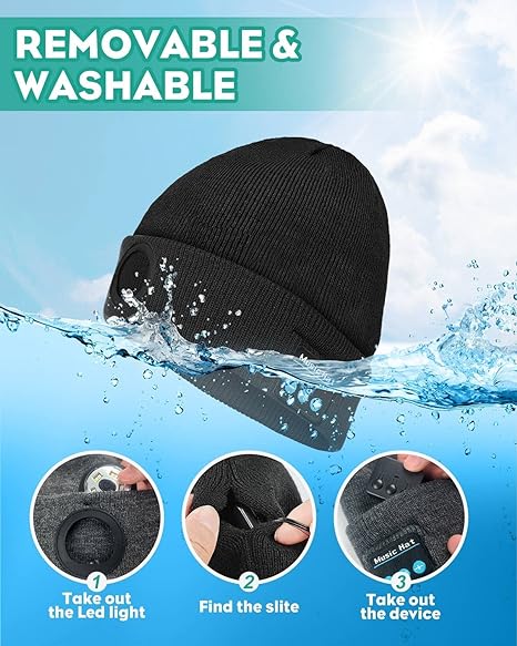 Bluetooth Beanie Mens Gifts, Christmas Stocking Stuffers for Men Bluetooth Hat, V5.0 Bluetooth Winter Hat with Headphones, Unique Tech Gifts for Men Women Husband Teen Dad Gifts Classic Beanie - BeesActive Australia