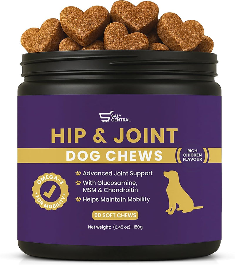 Picky Eater Approved | Mobility & Arthritis Relief for Adult & Senior Dogs | 9-in-1 Joint Supplement Chews | Glucosamine, MSM, Chondroitin, Turmeric, Omega-3 | UK Formulated | 90 Count