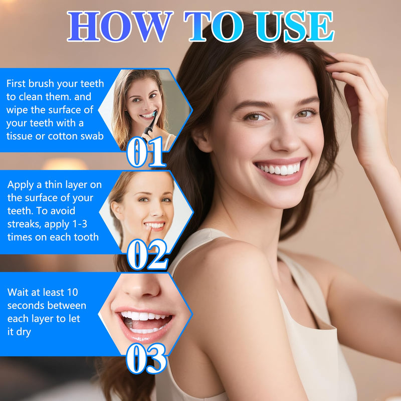2PCS Tooth Paint, Tooth Polish,Instant White Tooth Paint,Natural Teeth Whitening Paint,Portable Oral Care,Safe Formula & Long-Lasting Results
