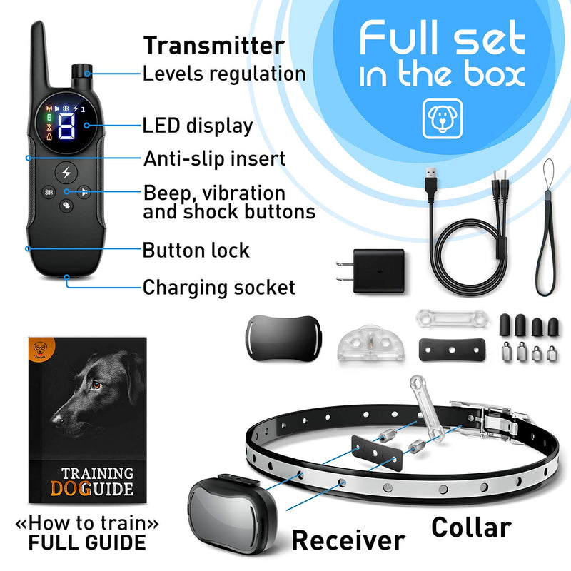 Extra Small Size Dog and Puppy Training Collar with Remote for Small Dogs 5-15lbs and Puppies with Shock - Waterproof and 1000 Ft Range - BeesActive Australia