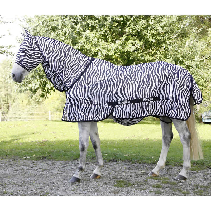 Kerbl 326123 fly rug zebra including neck part zebra look 135 - BeesActive Australia