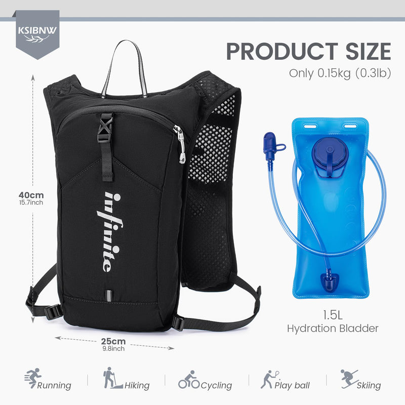 KSIBNW Running Vest for Women and Men, Lightweight Hydration Vest Backpack with 1.5L Water Bladder Bag Running Backpack for Hiking Biking Trail Cycling Race Marathon Pink