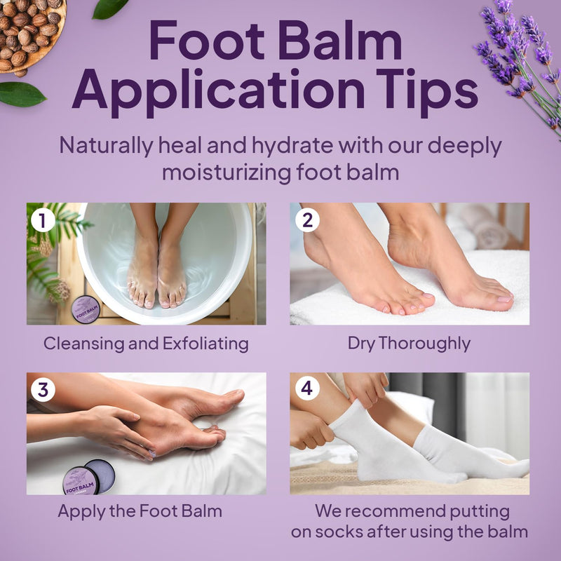 Pumice Valley Foot Balm Cream for Dry Cracked Heels and Feet - Natural Foot Moisturizer Balm for Calluses and Dry Feet Treatment - Lavender Foot Lotion 3.5 Oz - BeesActive Australia