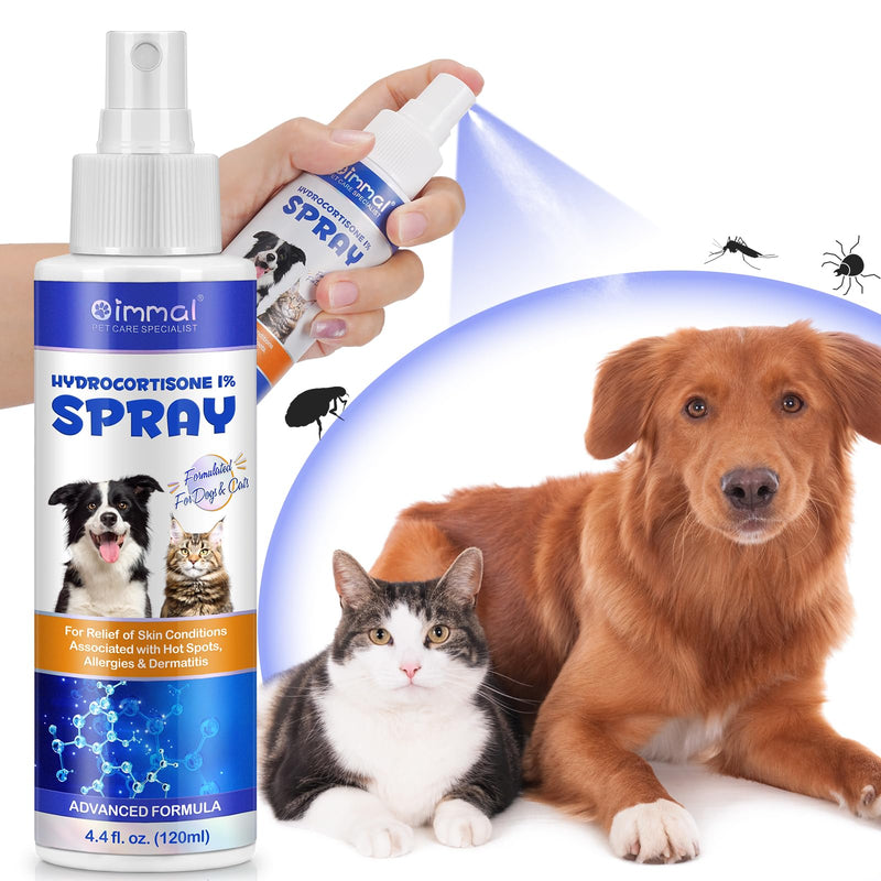 Anti Itch Spray for Dogs, Cats, Horses - Itch Remedies Relief Spray & Hot Spot, Bites, Scrapes, Irritated Skin for Dogs, Irritated Dry Itchy Skin - Pet Skin Care Treatment- 120ml / 4 oz