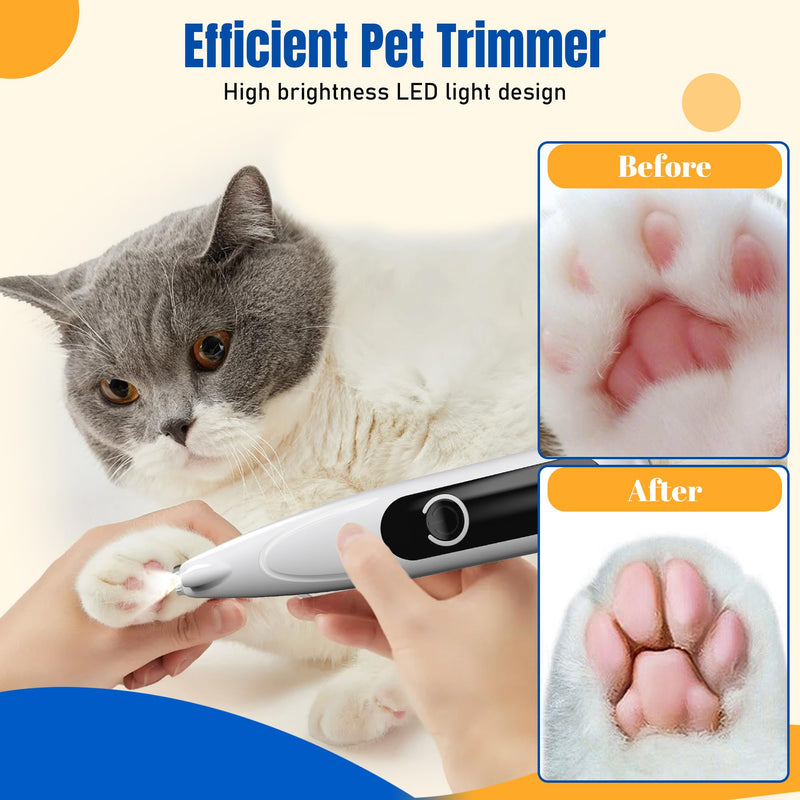 Yeerain Paw Trimmer for Dogs with LED Light, USB Rechargeable Dog Clipper Paw Trim Pro for Dogs and Cats, Quiet Dog Paw Trimmer for Paws, Eyes, Ears, Face, Body - BeesActive Australia