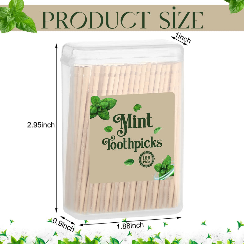 600 Pcs Bulk Mint Toothpicks Wood Toothpicks Mint Flavored Toothpicks with 6 Clear Plastic Boxes for Kitchen Appetizers Fruit Tray Essential Teeth Dental Care - BeesActive Australia