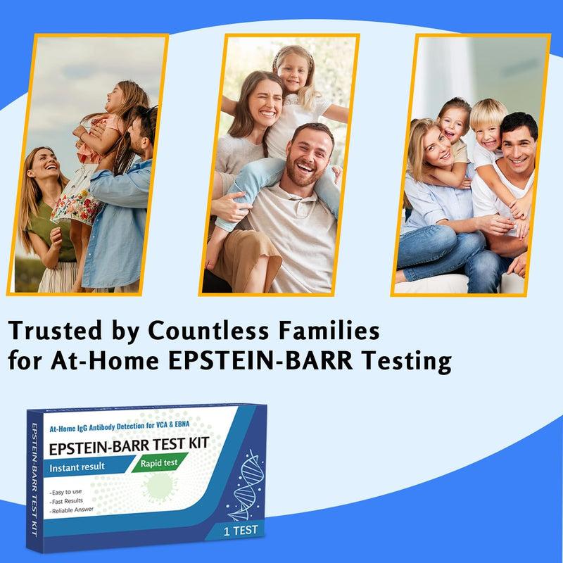Epstein-Barr (EBV) Test Kit at-Home – No Need for a lab Visit– Detects IgG Response to VCA & EBNA (for in Vitro Diagnostic Use Only), Finger-Prick Sample. 1 Count (Pack of 1)