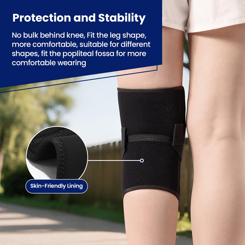 Knee Brace for Knee Pain, Meniscus Tear, Adjustable Knee Support with Side Spring Stabilizers for ACL, MCL, Arthritis, Patella Stability, Knee Pain Relief, Injury Recovery, Women and Men, Medium Black