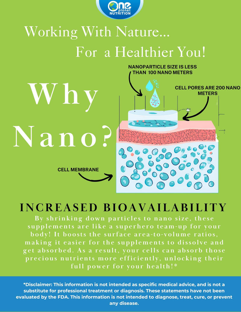 One Planet Nutrition Nano Vitamin C 250 mg Capsules (120 Count) - Nano Particle Size Ascorbic Acid from Lime Extract for Max Absorption - Supports Immune Health & Collagen Production - Non GMO, Vegan