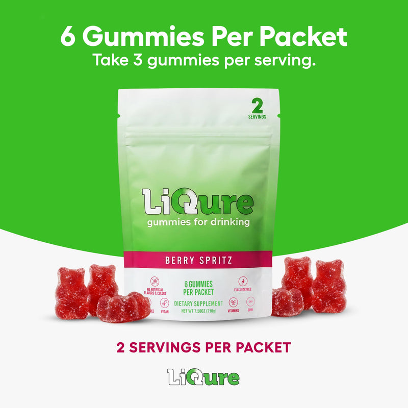 Liver Support Gummies, Feel Better After A Night Out, DHM, Milk Thistle, B Vitamins, Electrolytes, Plant-Based Pack of 12 (24 Servings) - Post-Celebration Wellness