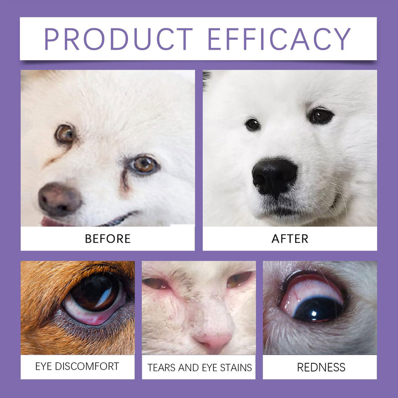 Dog & Cat Eye Wash, Gentle Pet Eye Rinse, Eye Washfor Dogs & Cats Eye Infection Treatment to Soothe Eye Infection Allergy, Dog Tear Stain Cleaner, Suitable for All Breeds & Ages, 30ml (30ml)