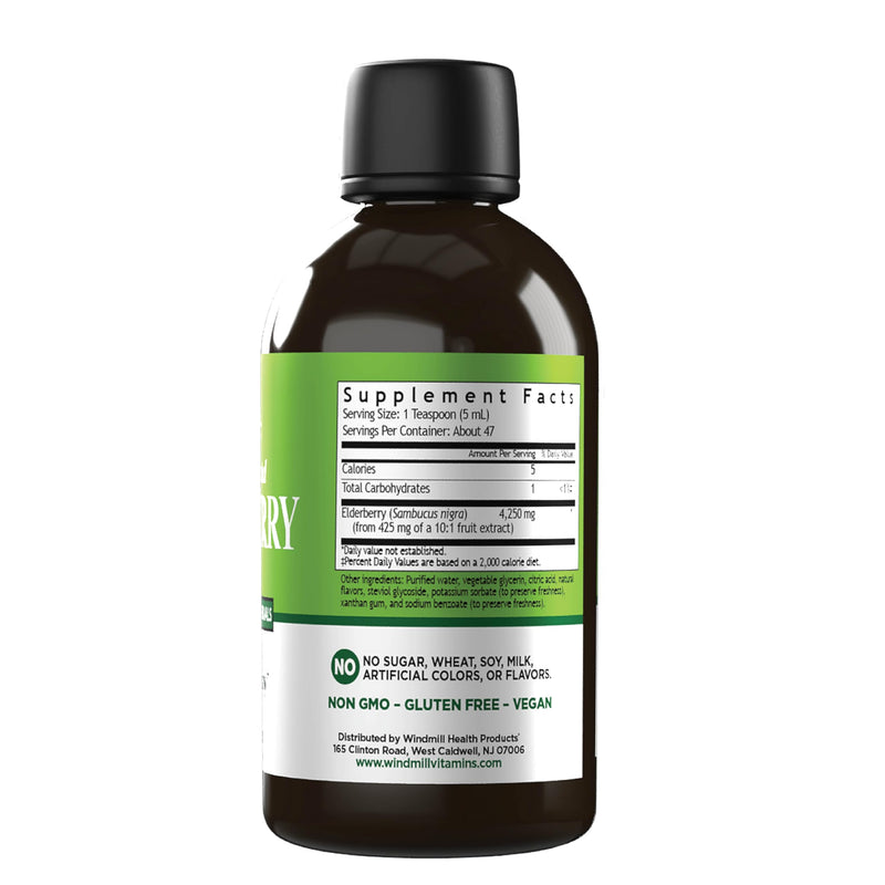 Windmill Natural Vitamins Super Concentrated Black Elderberry, Supports Immune System, Rich in Antioxidants, 8 Fl Oz