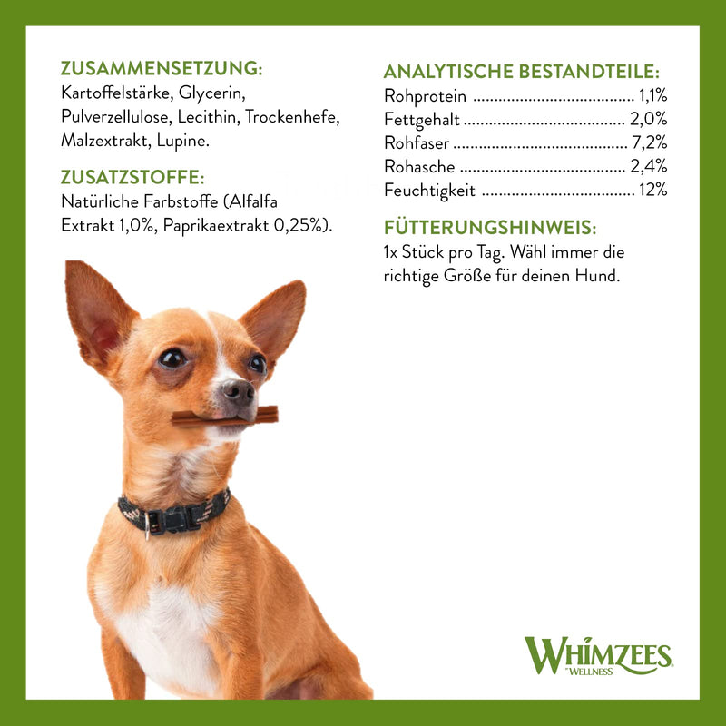 WHIMZEES By Wellness Stix, chewing sticks for very small dogs, dog snack for dental care, size XS, 56 pieces, no added sugar, grain-free, natural, low fat 56 pieces (pack of 1) - BeesActive Australia