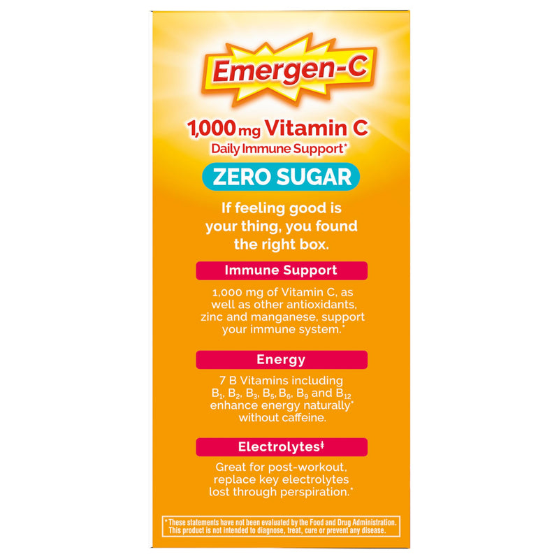 Emergen-C Zero Sugar 1000 mg Vitamin C Powder for Daily Immune Support Caffeine Free Vitamin C Supplements with Zinc & Manganese,B Vitamins&Electrolytes, Raspberry Lemonade Flavor 36 Count(Pack of 2) 6.1 Ounce (Pack of 2)