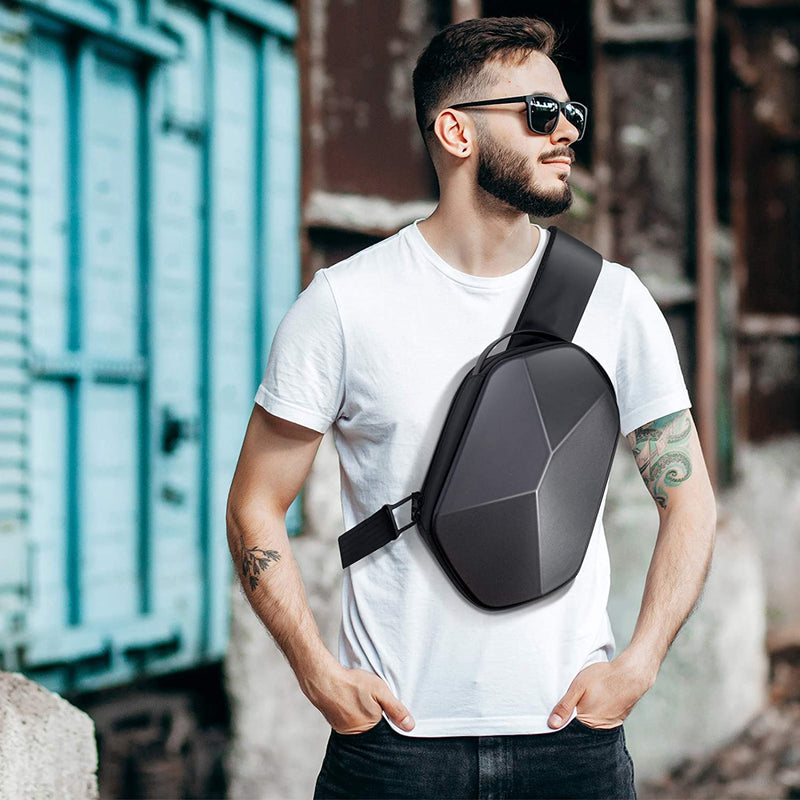 Carrying Travel Case for Oculus Meta Quest 2, Quest 3, Apple Vision Pro Accessories, Expandable Capacity Fixed Storage Controllers and Head Strap and All, Crossbody Sling Backpack Black - BeesActive Australia