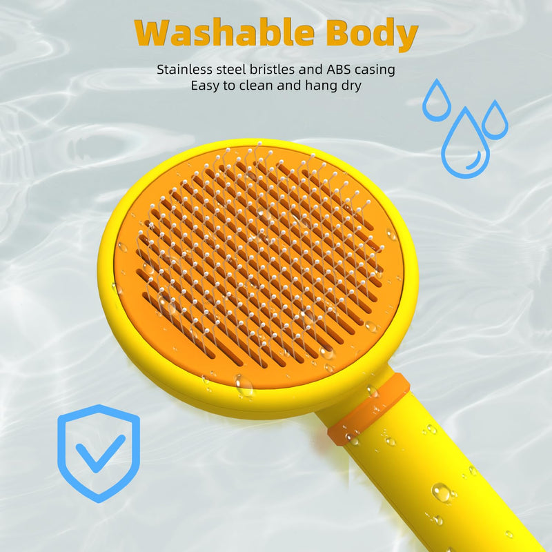 Cat Brush for Shedding, Self-Cleaning Slicker Brush for Indoor Cats, Gently Remove Loose Fur Undercoat, Pet Grooming Massage Deshedding Tool, Suits Long & Short Haried Cats - BeesActive Australia