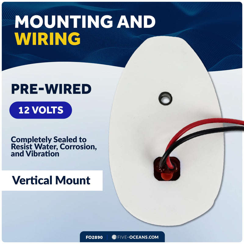 Five Oceans Boat Navigation Lights, LED Bow Light, Navigation Lights for Boats LED Red and Green, Boat Lights Navigation Vertical Mount Sidelight, 12V, USCG 2NM Certified - FO2890 - BeesActive Australia