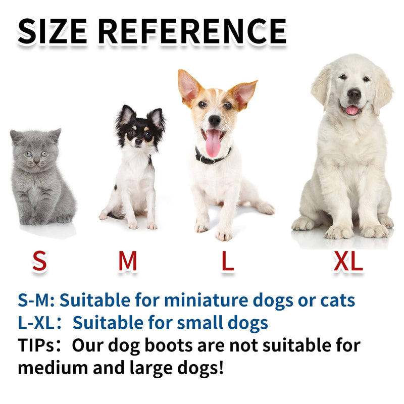 Dog Boots, Fleece Dog Shoes for Small Dogs, Anti-Slip Sole Dog Boots & Paw Protectors, Dog Winter Snow Booties for Outdoor Walking Running Black M (< 6.5 lbs) - BeesActive Australia