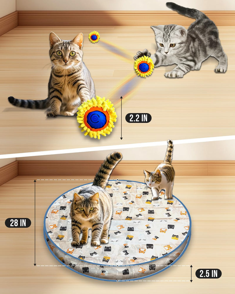 Interactive Cat Toys for Indoor Cats, Automatic Motion Cat Ball Toy with Play Pouch, Hide and Seek Cat Toy with Plush Shell, Rechargeable Kittens Toy, Simulated Hunting Cat Toys - BeesActive Australia