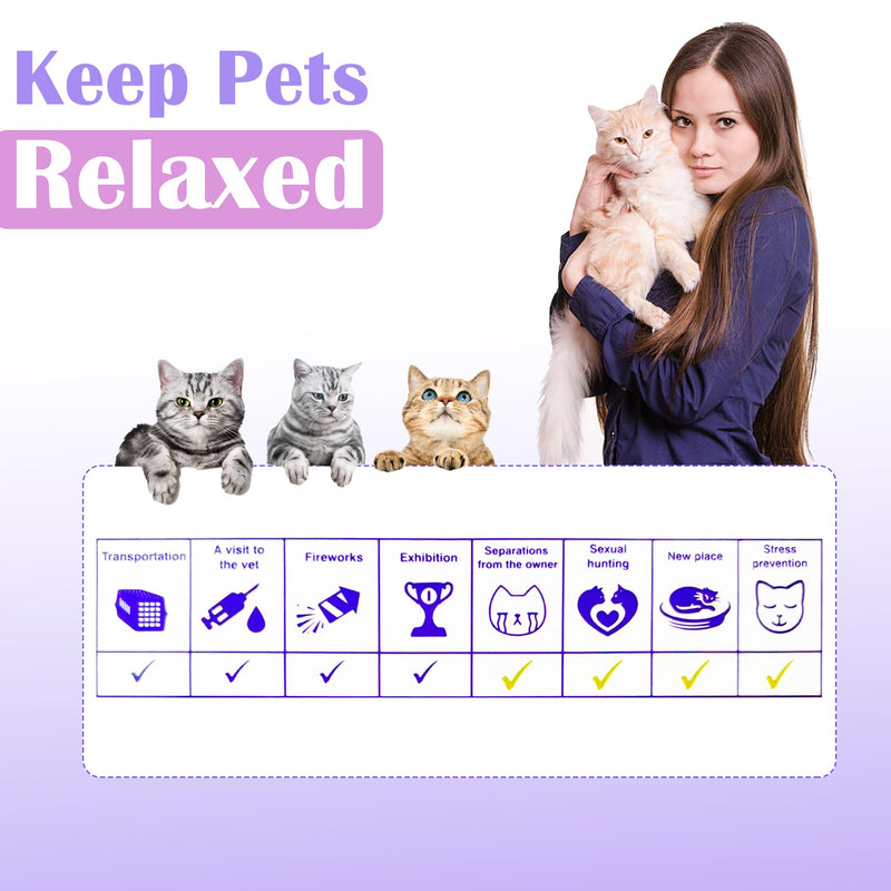 4 Pack Calming Collar for Cats - Long-Lasting Anxiety and Stress Relief, Relaxing Cat Collar,Adjustable Pheromones Collar for Cats，Natural Soothing 60 Days of Continuous Calming Move Purple - PawsPlanet Australia