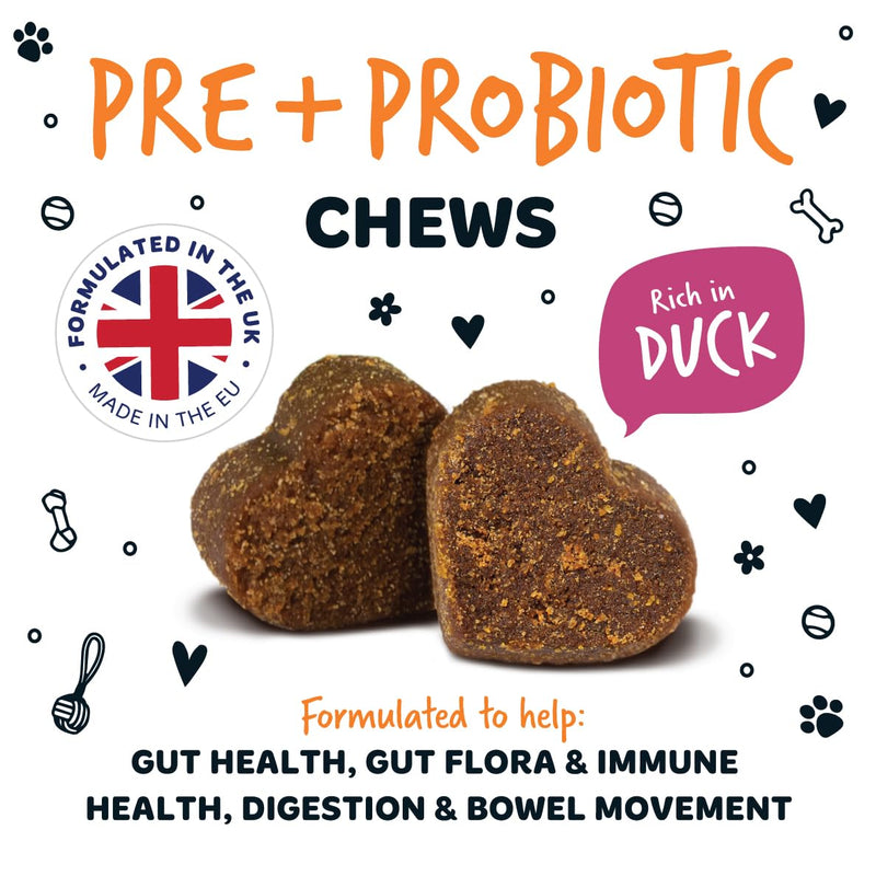 Bugalugs Probiotics for Dogs Natural Dog Treats with Pumpkin Powder for dogs – Gut Health, Sensitive Tums, Anal Glands, Scooting, Loose Stools, Smelly, Itchy Ears, Great for all dogs Probiotic Chews 300g