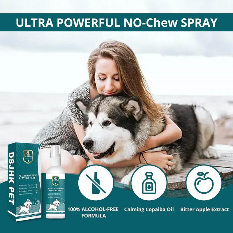 Bitter Apple Spray for Dogs to Stop Chewing and Licking, 150ml - No Chew Spray for Dogs, Stop Licking Wounds and Hot Spots, Protecting Furniture, Pet Corrector Spray for Dogs, Alcohol Free/Non-Toxic Green - BeesActive Australia