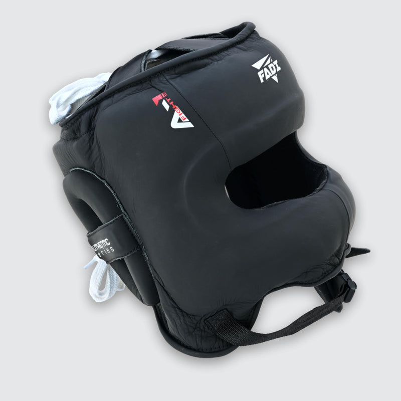 Authentic Series A1 Boxing Headgear - Pure Leather Head Guard for Kids and Adults in MMA, Kickboxing, Muay Thai, Karate, Martial Arts and Taekwondo S/M Black - BeesActive Australia