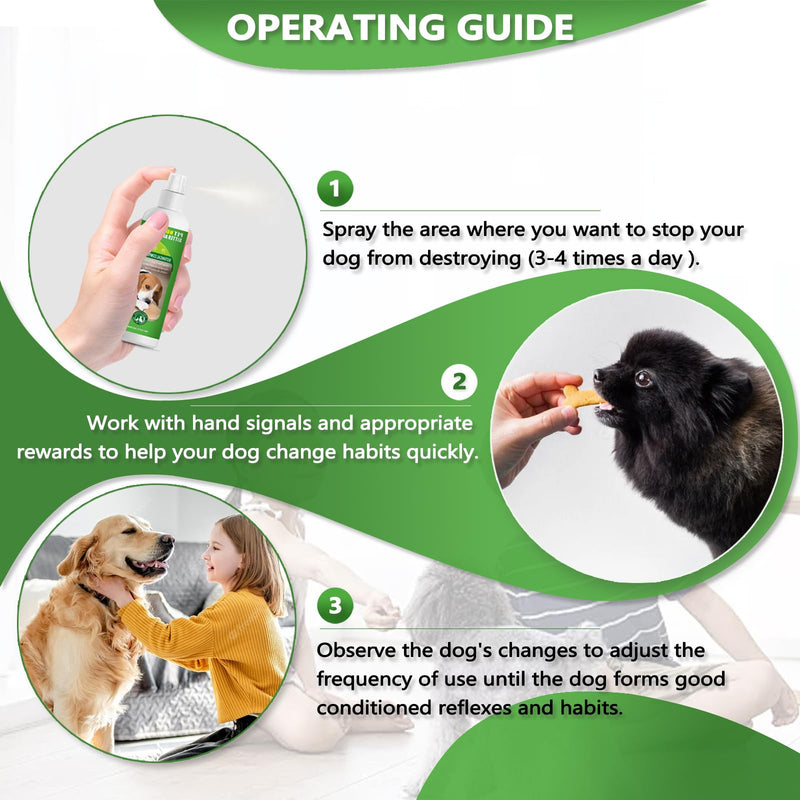 Cooraby 5.07 Oz Bitter Apple Spray for Dogs to Stop Chewing - Natural Ingredients No Chew Spray for Dogs - Dog Repellent Spray - Alcohol Free, Cruelty-Free - Protect Your Furniture Green - BeesActive Australia