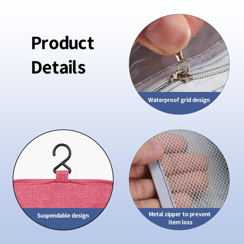 Travel Bag for Ostomy and Colostomy Supplies - Perfect for Post - Surgery Users, with Hanging Design and Stylish Covers for Female Patients Pink