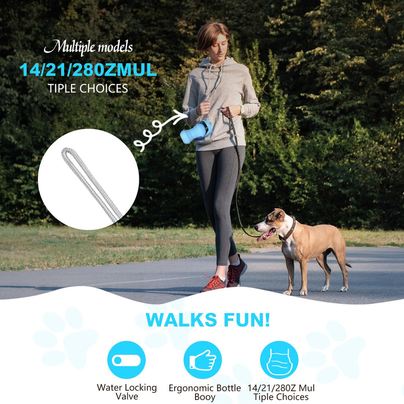 Foldable Dog Round Water Bottle for Walk, Travel, Food Grade Silicone Spherical Water Bottle for Dogs, Portable Dog Spherical Water Bottle, Travel Essentials for Dogs on The Go Blue 18Ounces - BeesActive Australia