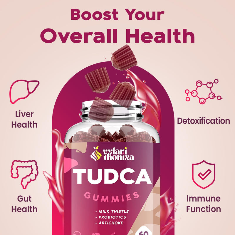 Premium TUDCA Gummy Supplement - 2000mg High-Potency Liver Support, Liver Cleanse Detox & Repair with Milk Thistle, Artichoke Extract, Probiotics, Bile Salts - Vegan, 30 Servings 60 Count (Pack of 1) - BeesActive Australia