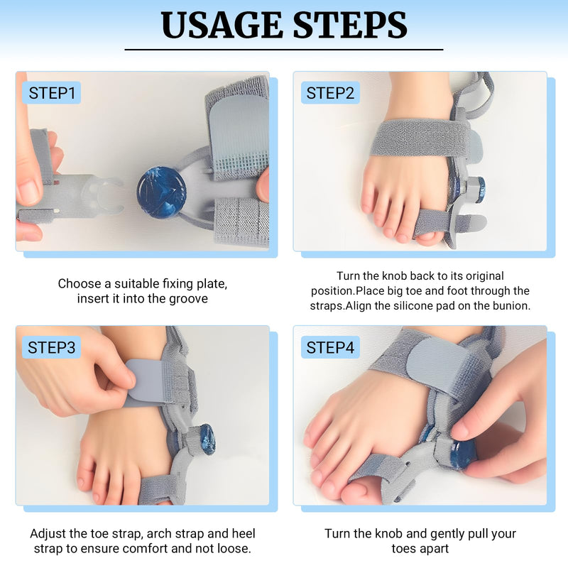 Bunion Corrector for Women Men Big Toe,Adjustable Bunion Fix Relief Bunion Splints for Pain Relief & Toe Alignment – Fits Left & Right Feet (1PCS)