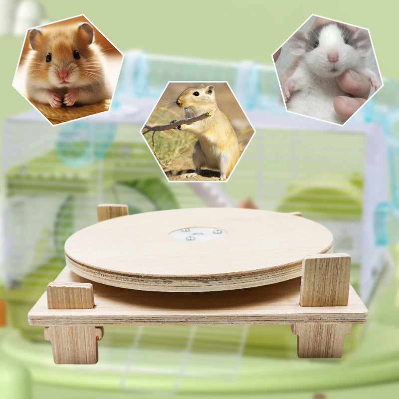 Hamster Toys, Wooden Running Turntable Toy for Small Pet, Hamster Cage Accessories, Rat Enrichment Toys, Running Wheel for Hamester, Rat, Gerbil, and Other Small Animals - BeesActive Australia