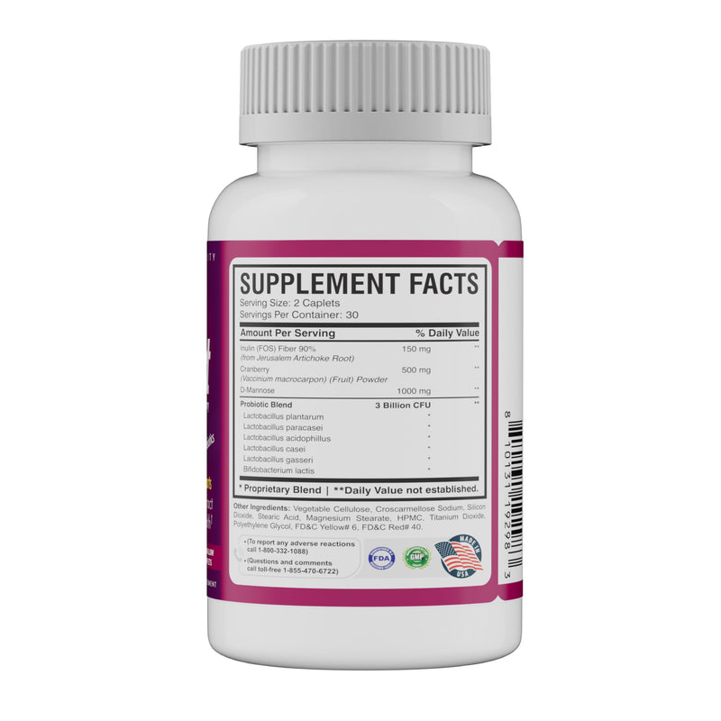 America Medic & Science UtiCyst 60ct – Probiotic & Cranberry Formula for Urinary Tract & Bladder Health – Supports Immune Balance – Daily Wellness Supplement for Women- 60 caplets