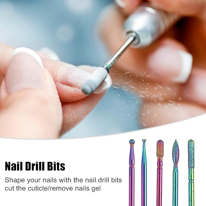 VOCOSTE Nail Drill Bit Set, Drill Bit Set, Gel Nail Cuticle Remover Drill Bit, Home Nail Care Supplies, 11 Pcs - BeesActive Australia