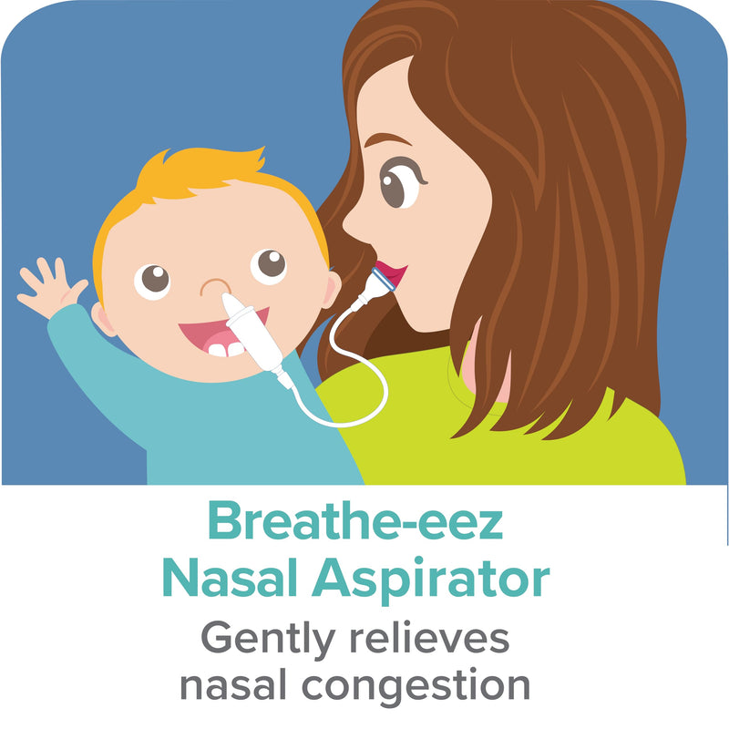 Dr. Talbot's Baby Nose and Ear Care Set - Breathe-EEZ Nasal Aspirator and Nose and Ear Cleaner Tools for Babies - Baby Registry Essentials Breathe-EEZ Aspirator + Ear & Nose Cleaner Set Blue and Aqua