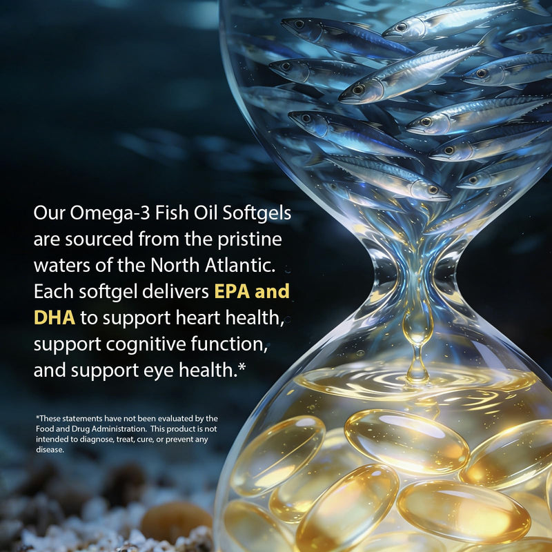 Omega-3 Fish Oil, Lemon Flavor 240 Softgels 4200mg Omega 3 Supplements with 1200mg EPA & 900mg DHA, Wild Caught ﻿