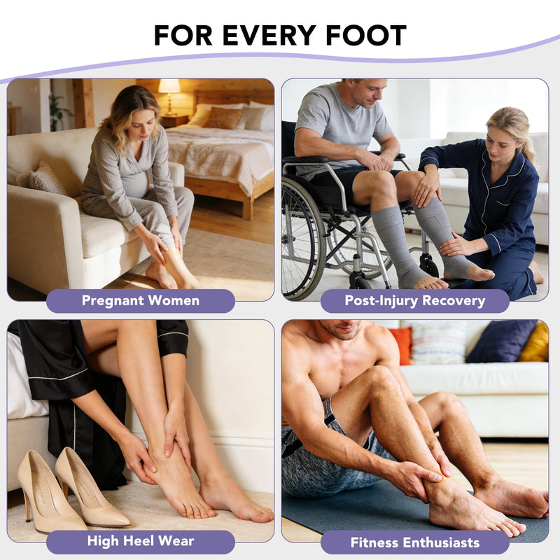 Upgraded Plantar Fasciitis Night Splint with Massage Ball for Foot Pain Relief Causing by Plantar Fasciitis, Achilles Tendonitis, Heel Spur, Comfortable & Easy-to-use Brace for Men & Women, Black Medium Black-Medium - BeesActive Australia
