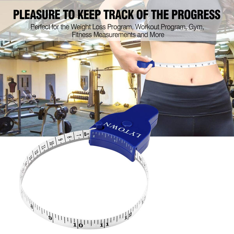 2PCS Body Measure Tape 60inch (150cm), Automatic Telescopic Tape Measure for Body Measurement & Weight Loss, Accurate Tape Measure for Tailor, Sewing, Fitness, Handcrafts, Clothes Blue - BeesActive Australia