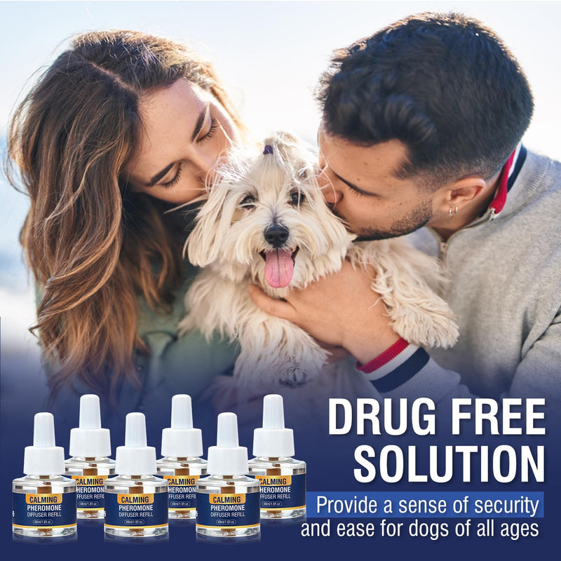 Piuess Pheromones Dog Kit Dog Calming Appeasing Pheromone Calming To Reduce Anxious Behavior Fireworks Barking 6 x 48ml Diffuser Refill Bottles Tasteless - BeesActive Australia