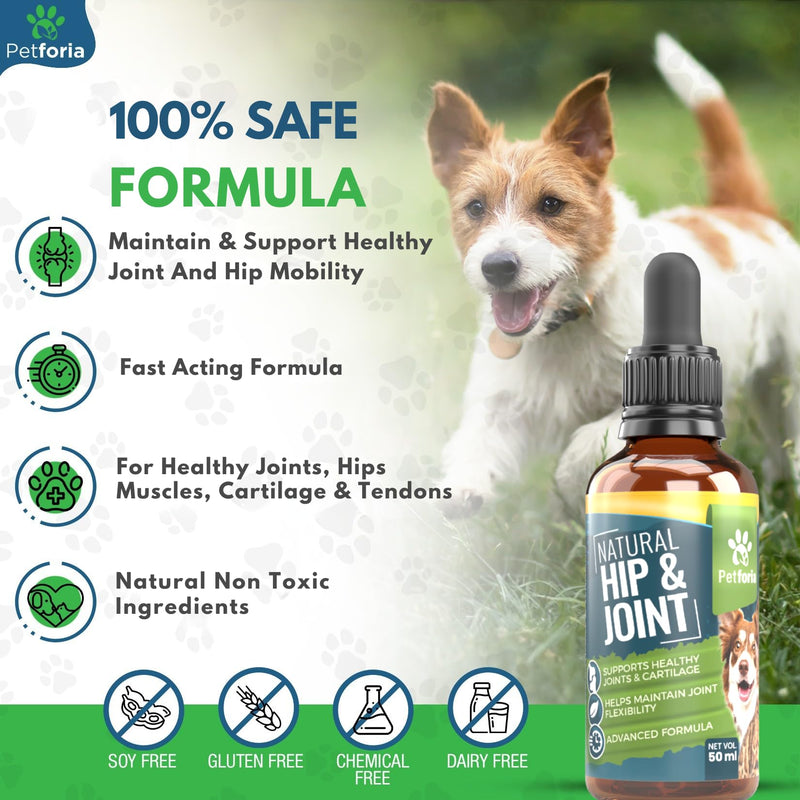 Dogs & Cats Joint and Hip Support Supplement 50ml – Fast Acting Natural Mobility Formula with Glucosamine Vitamin C and Herbal Extracts for Comfort Flexibility and Joint Care Pack of 1