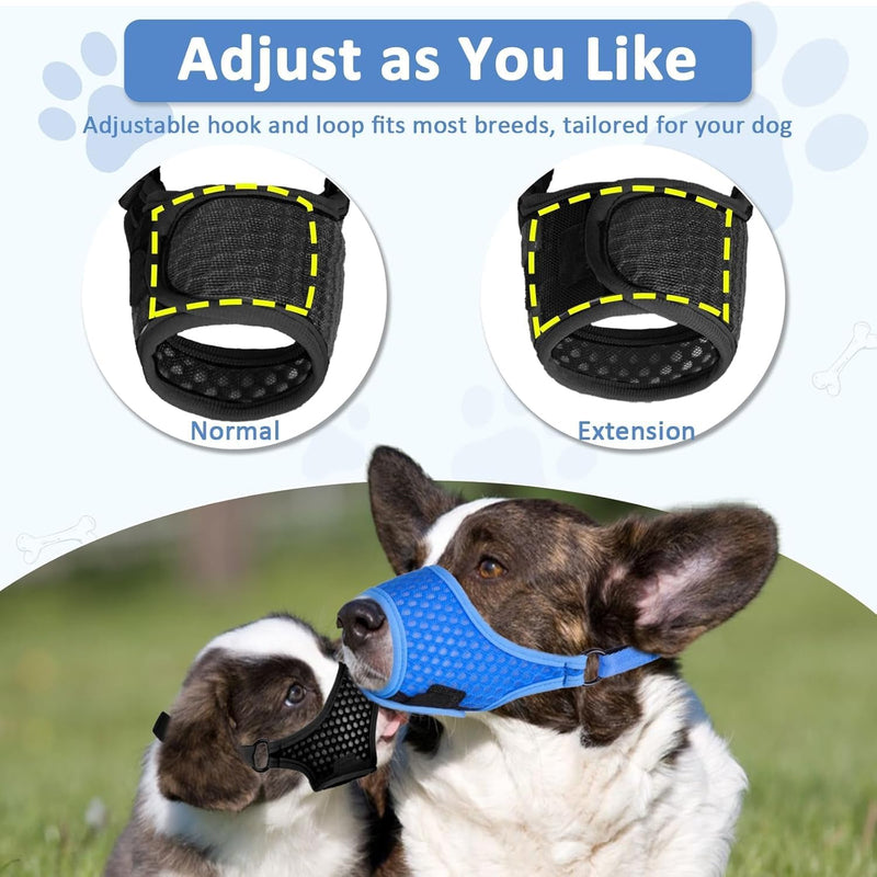 Dog Muzzle, Soft Muzzle for Large, Medium and Small Dogs to Prevent Biting, Chewing and Barking with Ring and Adjustable Strap for Vet Training (Black, M) - BeesActive Australia