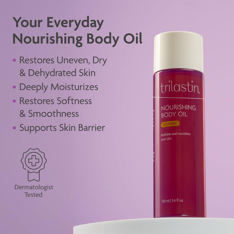 TriLASTIN Body Oil (3.4oz) | Vitamin-Infused Stretch Mark Oil | Body Serum for Scars, Stretch Marks, and Moisturizing | Paraben-Free and Hypoallergenic - BeesActive Australia
