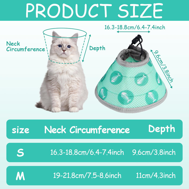 Cat Neck Brace, Soft Cat Neck Brace for Small Cats, Cat Neck Brace for After Injuries, Adjustable Neck Brace for Cats, Prevents Licking Wounds Cat Collar Green S - BeesActive Australia